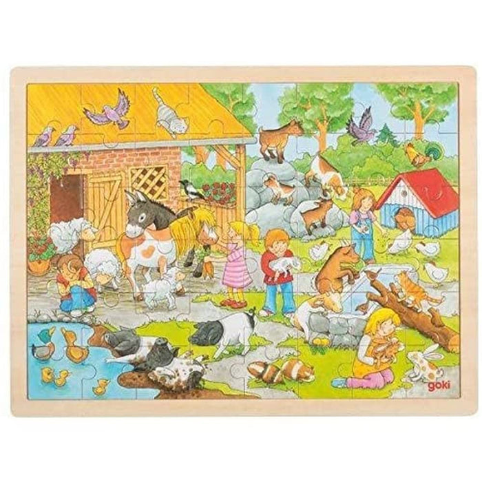 GOKI- Puzzle Zoo de Animales domésticos Rompecabezas, Color (Multicolor) (57685