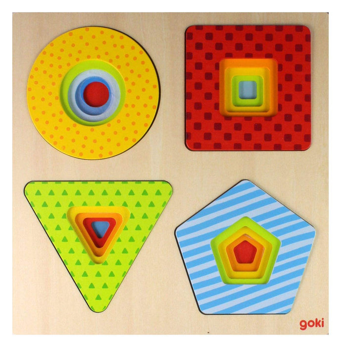 Goki- Puzzle de Capas, Formas, Multicolor (1
