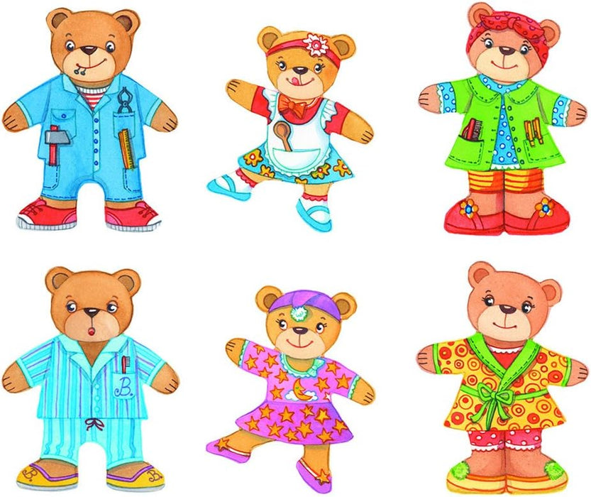 Goki- Animales 3DPuzzles con tiradoresGOKIFamilia de Osos, Caja Puzzle, Basic, Multicolor, Medium (Gollnest & Kiesel 57811.0