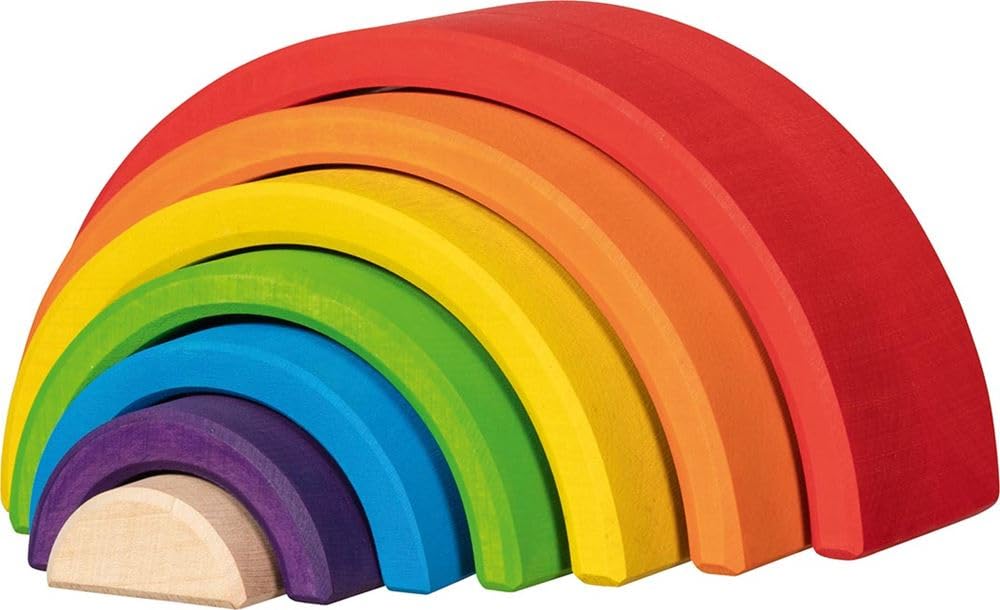 goki 58479 Building Blocks, Small Rainbow, Made Maple Wood, Promotes Creativity and Stimulates Free Play, Made in Europe