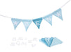 goki 60675 - Letter Bunting Blue with 10 Flags - Made of Fabric - Personalised - Letters are Self-Adhesive