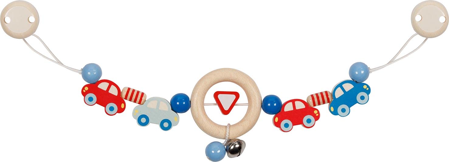 goki 65197 Pram Chain Cars Colourful Cars Made of Maple and Beech Wood Handmade Made in Germany