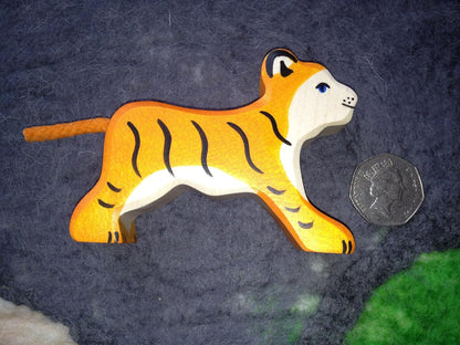 Holztiger Tiger, klein, laufend, 80137