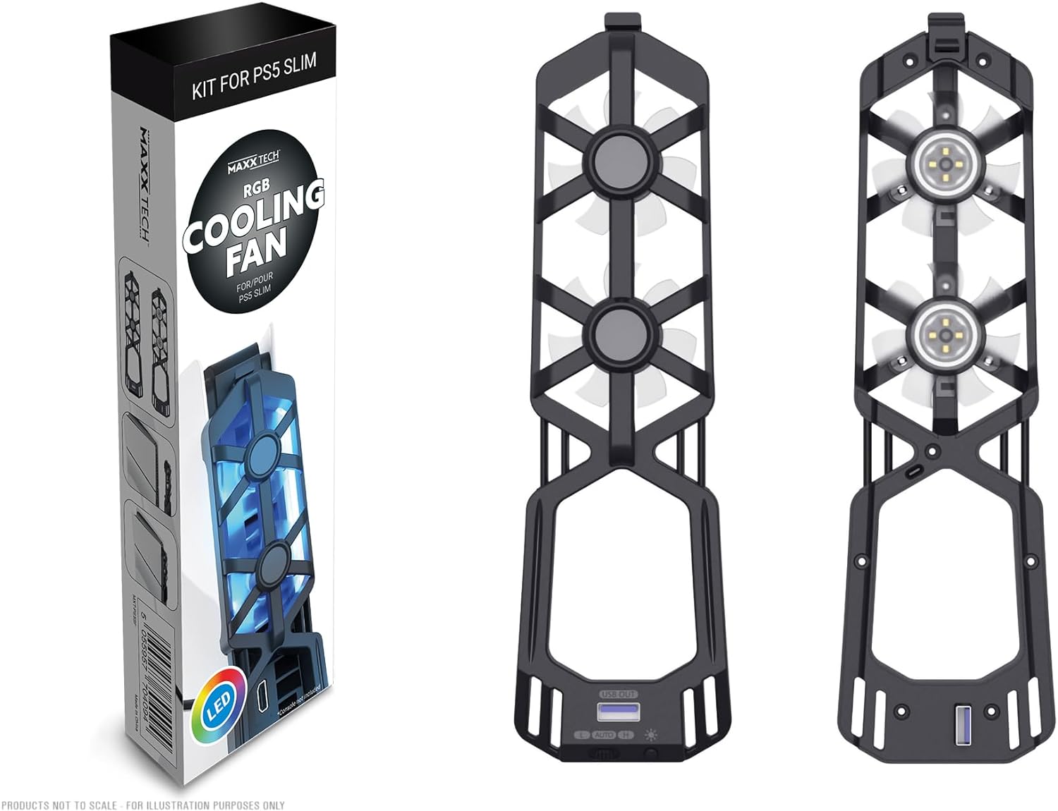 Maxx Tech RGB Auto Temperature Controlled Cooling Fan For PS5 Slim