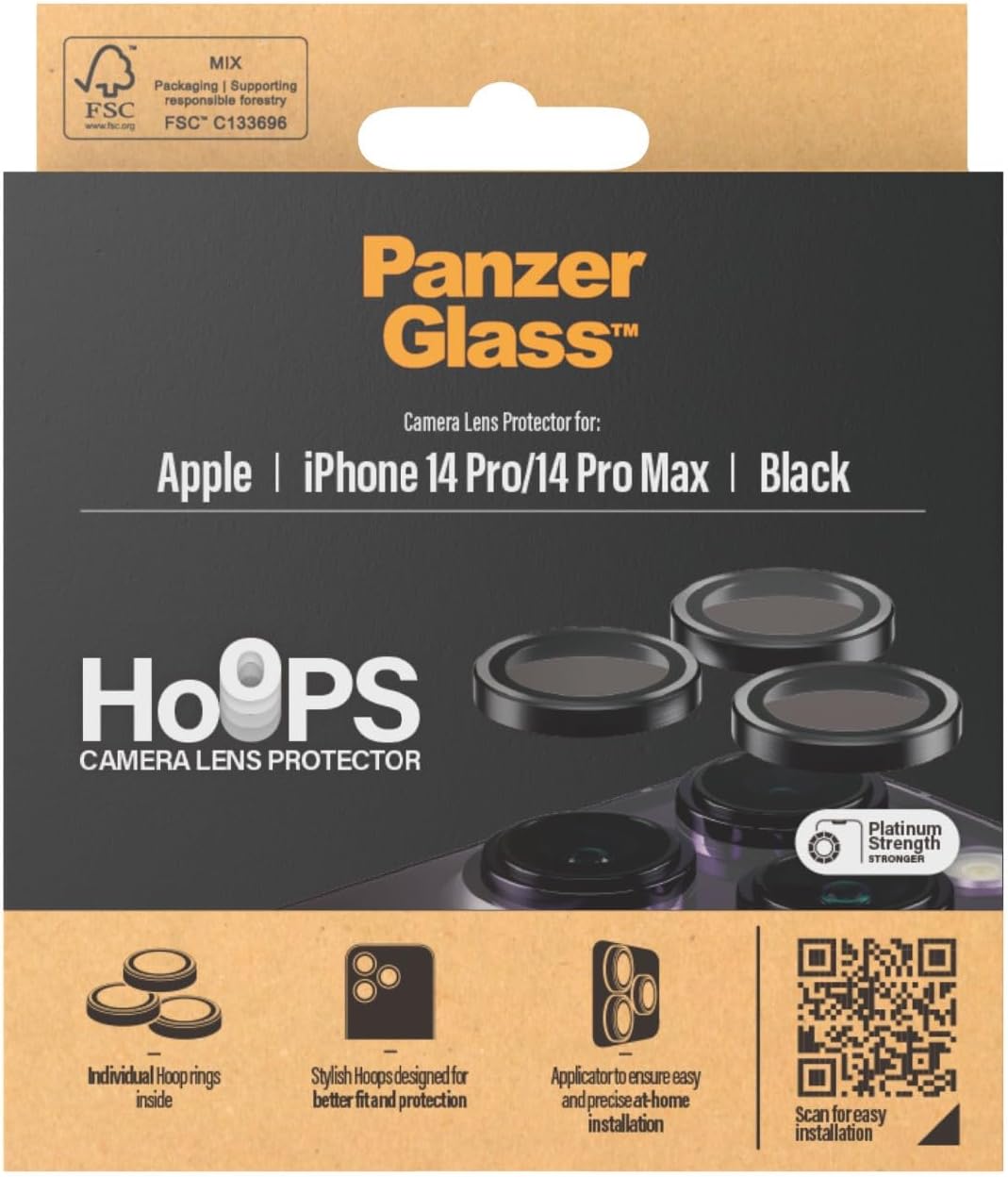 PanzerGlass ® Hoops™ Camera Lens Protector iPhone 14 Pro | 14 Pro Max | Black