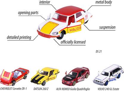 Majorette Gift Set 60th Anniversary (5 Model Cars) - 5 Premium Metal Toy Cars with 2 Exclusive Car Models, Each 7.5 cm, for Children from 3 Years