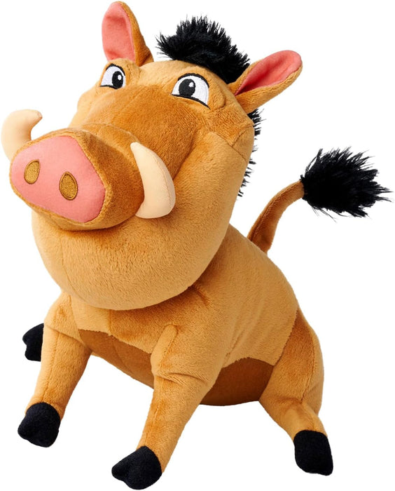 Disney Lion King Pumbaa Character 25cm tall, Celebrating 30 Years of The Lion King, cuddly soft toy for kids and adults for birthday and gift or just collect them all