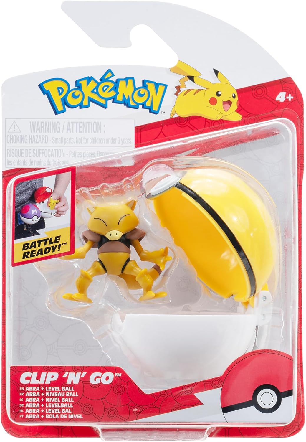 Pokémon Clip ‘N’ Go Abra and Level Ball - Includes 2-Inch Battle Figure and Level Ball Accessory