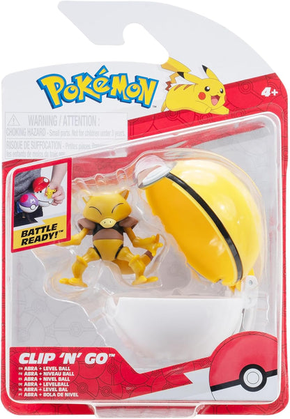 Pokémon Clip ‘N’ Go Abra and Level Ball - Includes 2-Inch Battle Figure and Level Ball Accessory
