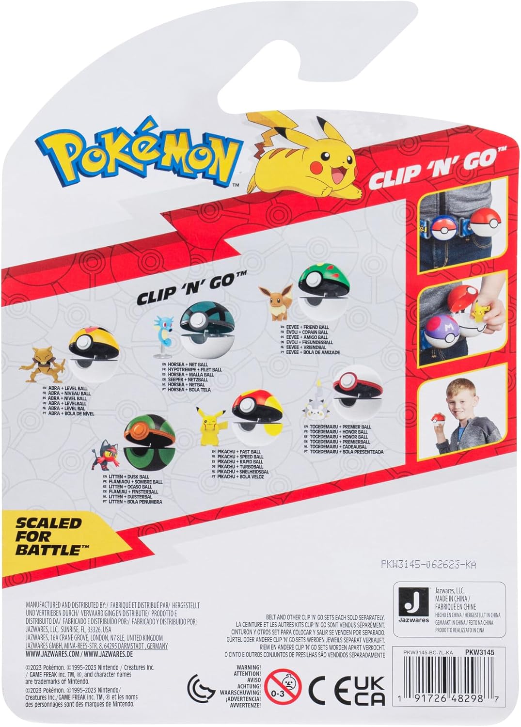 Pokémon PKW3145 - Clip'n'Go Poké Ball - Seeper und Netzball, offizieller Pokéball mit 5 cm Figur