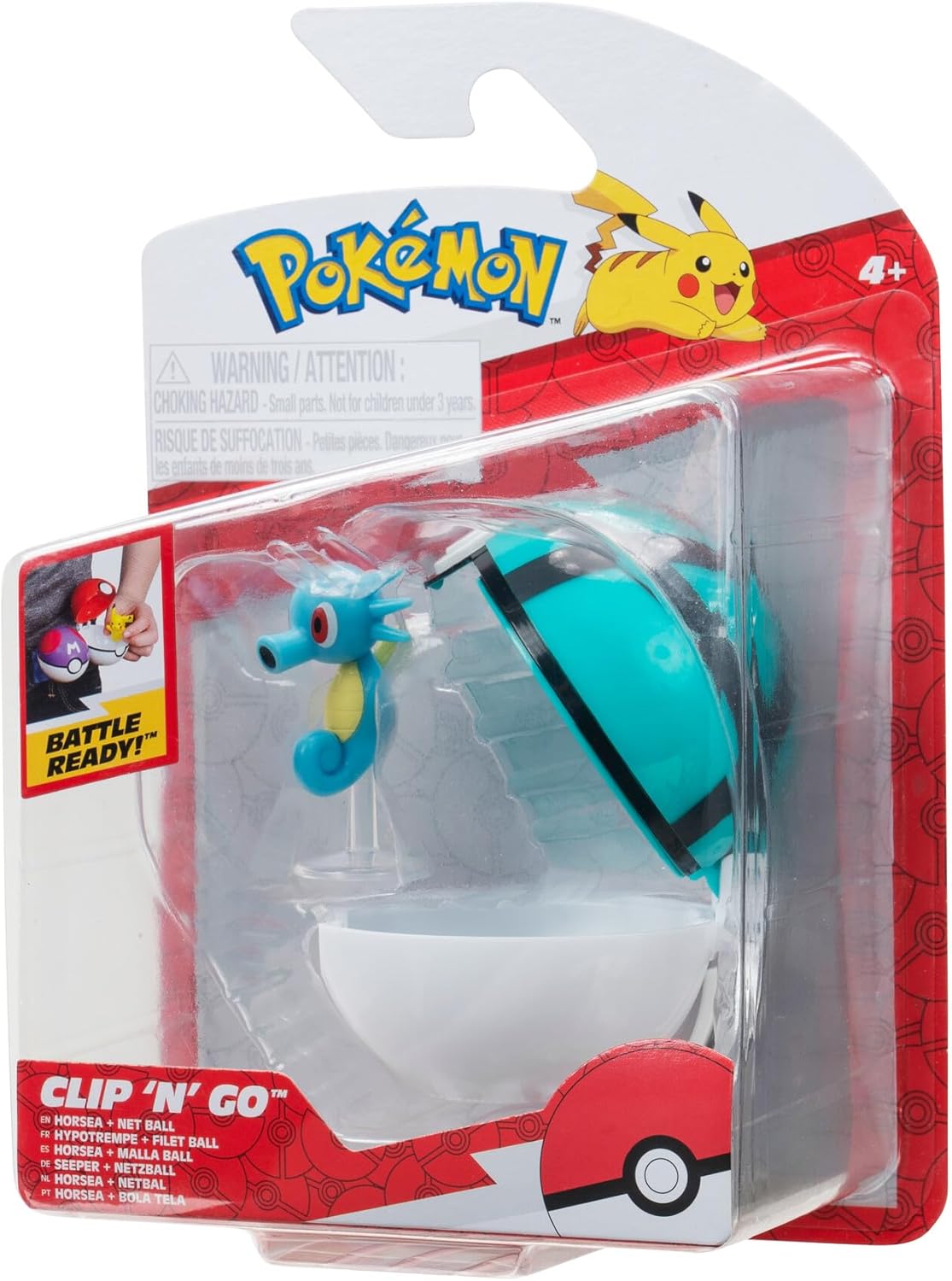 Pokémon PKW3145 - Clip'n'Go Poké Ball - Seeper und Netzball, offizieller Pokéball mit 5 cm Figur