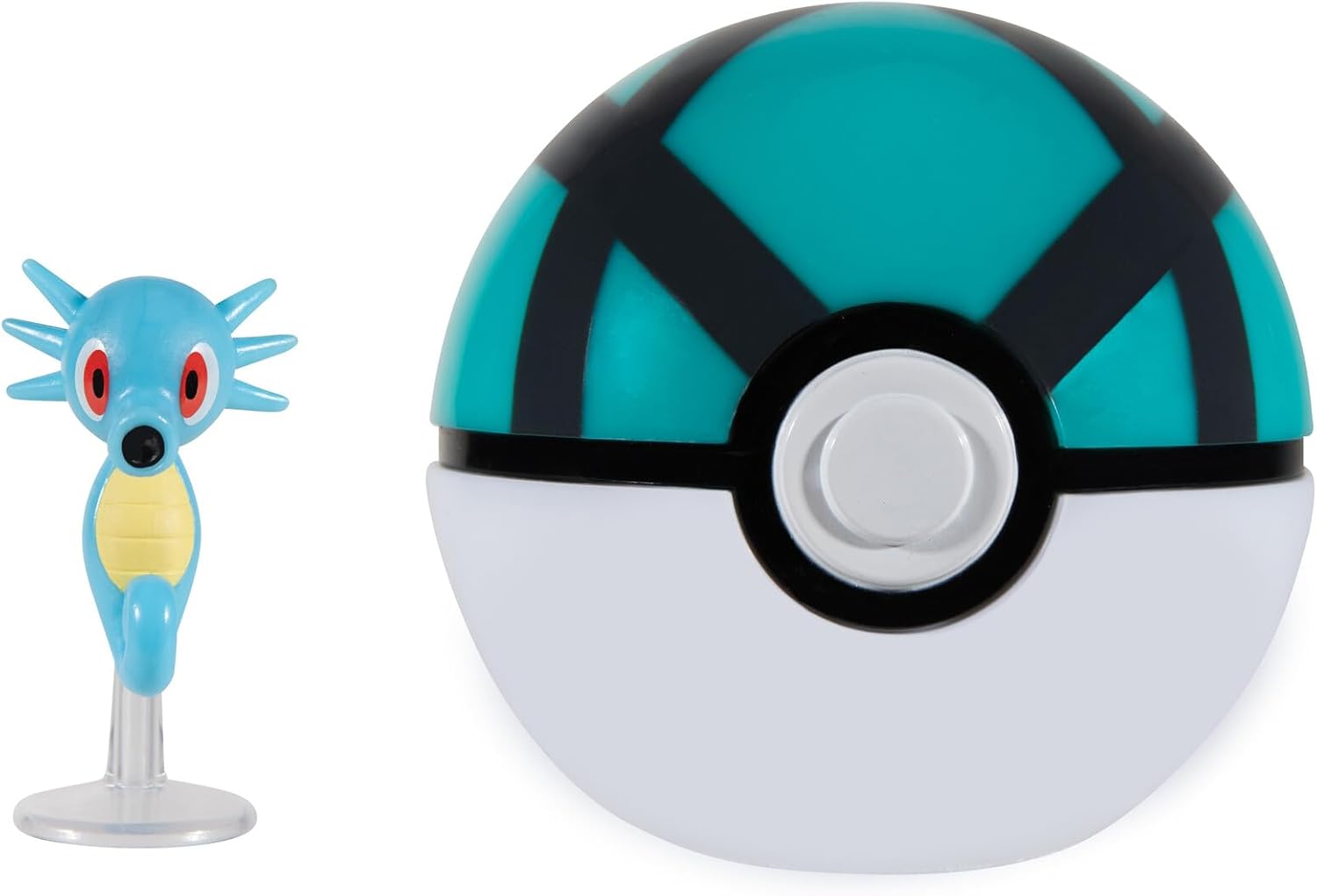 Pokémon PKW3145 - Clip'n'Go Poké Ball - Seeper und Netzball, offizieller Pokéball mit 5 cm Figur