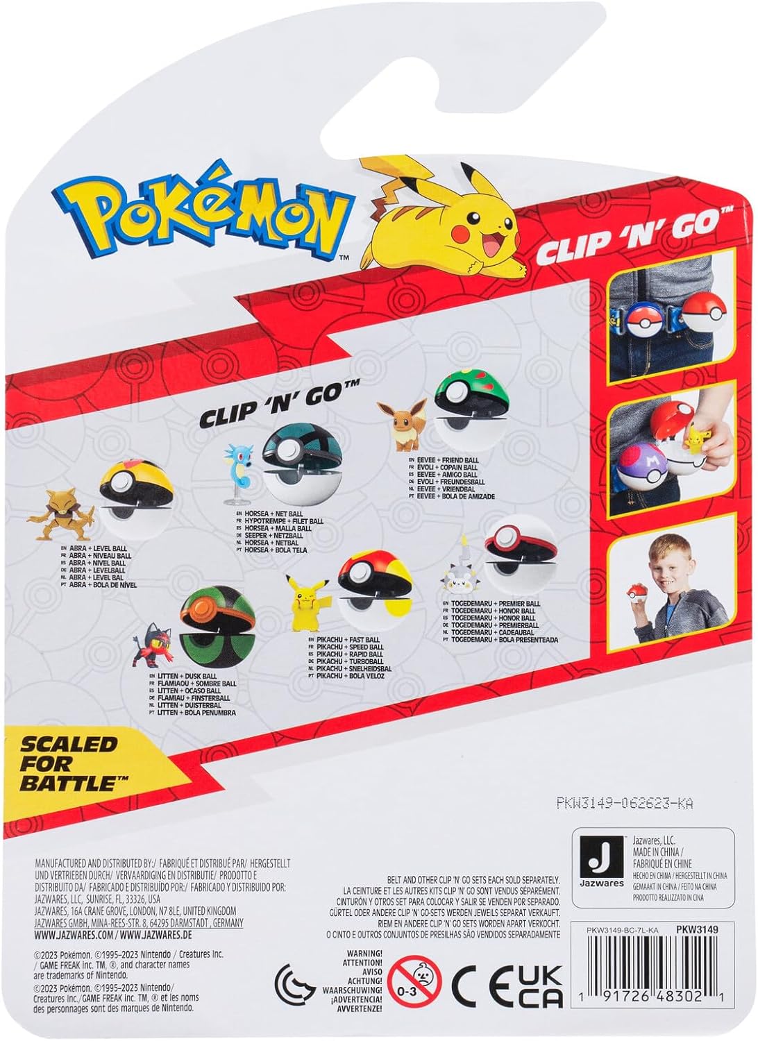 Pokemon Clip 'N' Go Todemaru and Premier Ball – inclusief 2-inch gevechtsfiguur en Premier Ball accessoires