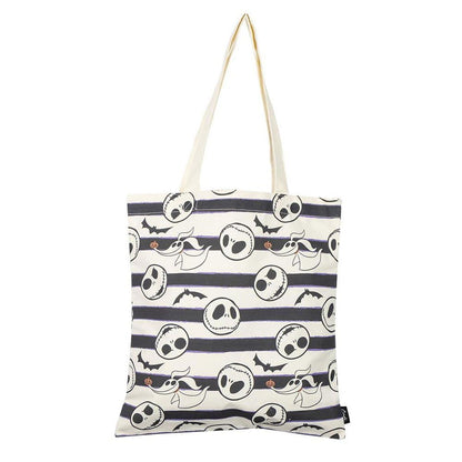 CERDÁ LIFE'S LITTLE MOMENTS Shopping-Tasche Nightmare Before Christmas, Schwarz, 36 x 39 x 0,4 cm, 2 Griffe, aus Polyester und Baumwolle, bedruckt Jack Skellington und Zero, Originalprodukt, Schwarz