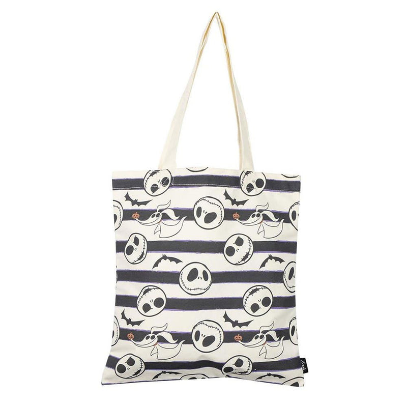 CERDÁ LIFE'S LITTLE MOMENTS Shopping-Tasche Nightmare Before Christmas, Schwarz, 36 x 39 x 0,4 cm, 2 Griffe, aus Polyester und Baumwolle, bedruckt Jack Skellington und Zero, Originalprodukt, Schwarz