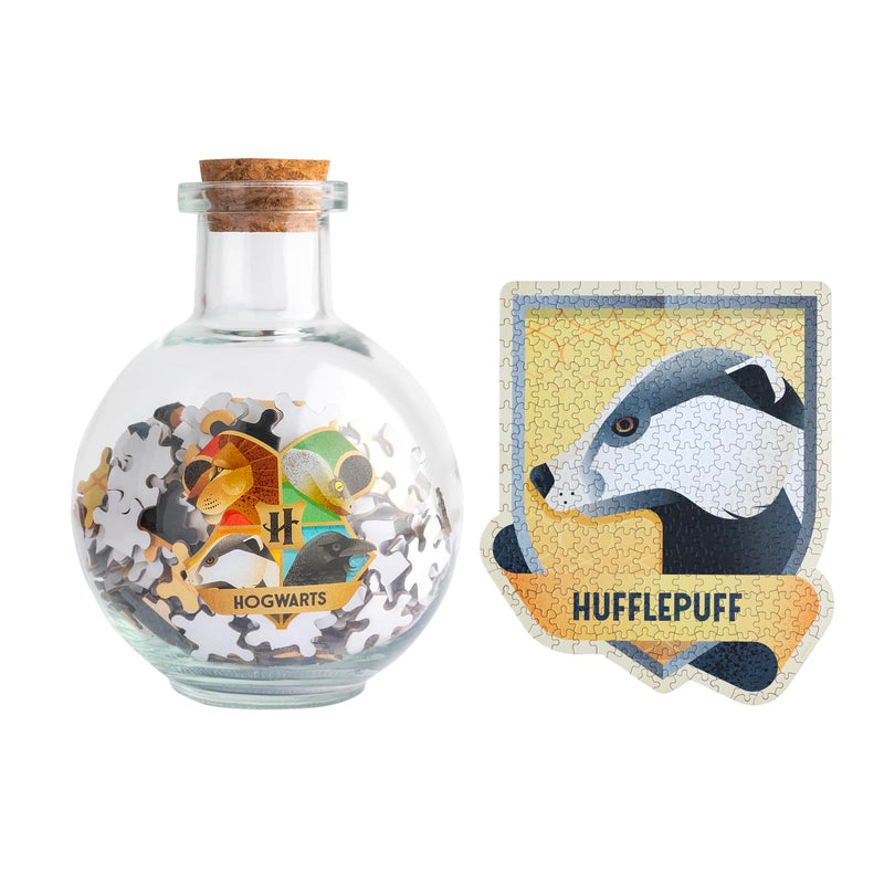 Grupo Erik Harry Potter Puzzle Hufflepuff Hogwarts Haus – Sammler Puzzle 322 Teile in Zaubertrinkflasche - Offizieller Harry Potter Fanartikel
