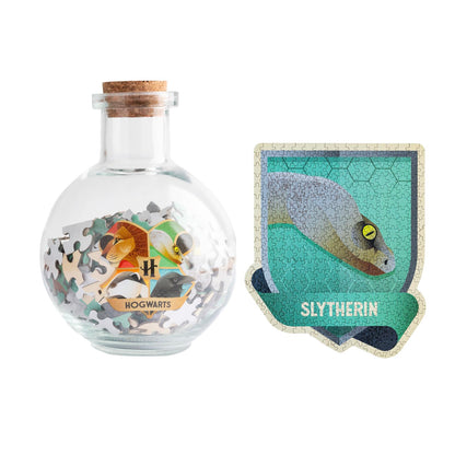 Grupo Erik Harry Potter Puzzle Slytherine Hogwarts Haus – Sammler Puzzle 322 Teile in Zaubertrinkflasche - Offizieller Harry Potter Fanartikel