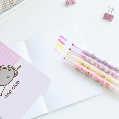 Grupo Erik Pusheen Stationery Set | Pusheen Pencil Case with A6 Notebooks, Highlighters, Sticky Notes, Paper Clips, Stickers, Pen, Pencil | Pusheen Merchandise | Pusheen Gifts