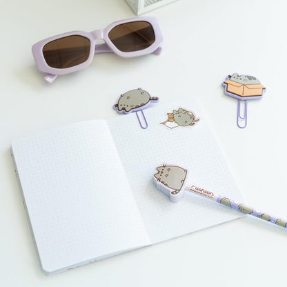 Grupo Erik Pusheen Stationery Set | Pusheen Pencil Case with A6 Notebooks, Highlighters, Sticky Notes, Paper Clips, Stickers, Pen, Pencil | Pusheen Merchandise | Pusheen Gifts
