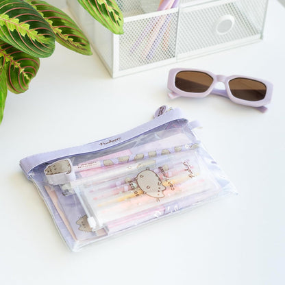 Grupo Erik Pusheen Stationery Set | Pusheen Pencil Case with A6 Notebooks, Highlighters, Sticky Notes, Paper Clips, Stickers, Pen, Pencil | Pusheen Merchandise | Pusheen Gifts