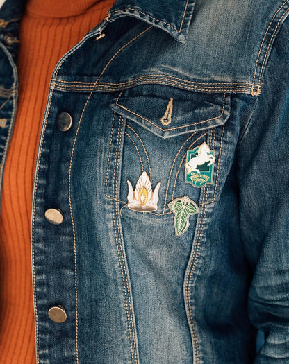 Grupo Erik The Lord Of The Rings Set Of 4 Pins - The Leaf Of Lorien, The One Ring, The Prancing Pony, The Crown Of Gondor | Enamel Pins | Lord Of The Rings Gifts | Lord Of The Rings Merchandise | LOTR