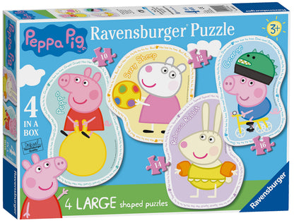 Ravensburger Peppa Pig 4 Large Shaped Jigsaw Puzzles (10, 12, 14, 16 Pieces) for Kids Age 3 Years Up - Educational Toys for Toddlers