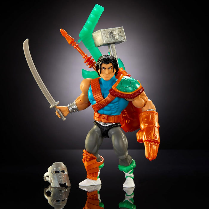 Masters of the Universe Origins Turtles of Grayskull Casey Jones Action Figure Toy, 16 Articulations, Armor & Weapons, TMNT & MOTU Crossover, HTH16