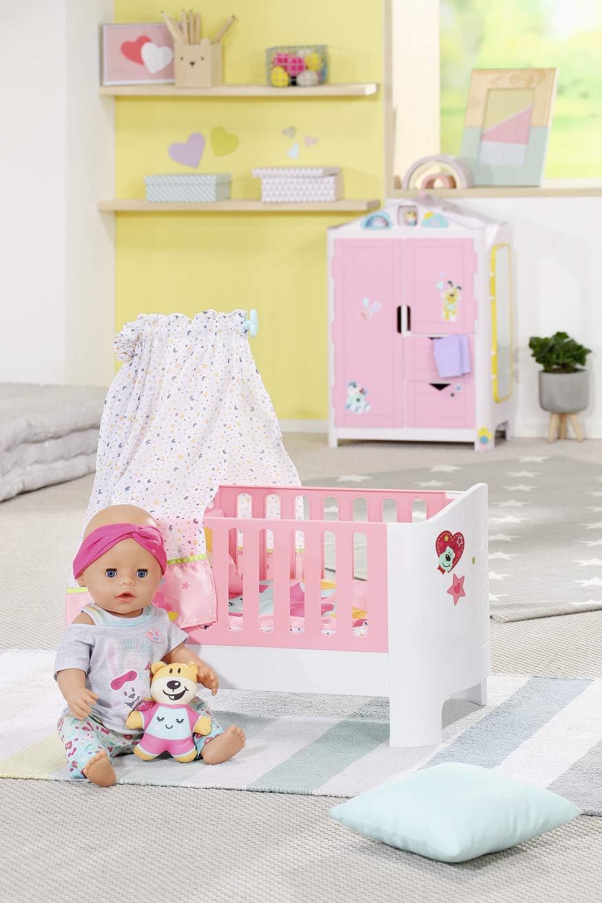 BABY born 829363 Bath Deluxe Good Night Set-Fits Dolls up to 43cm-for Small Hands-Dougnut Print Pyjama-Includes Headband, Socks & Toothbrush-Ages 3 & Up