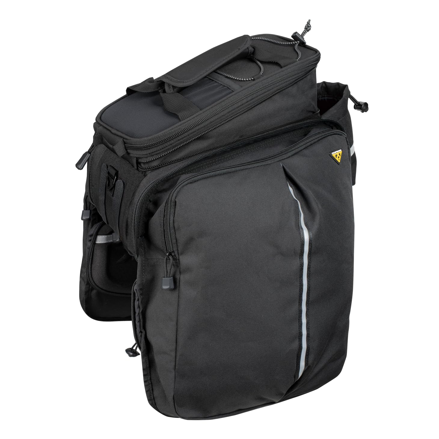 Topeak MTM Multi Mount TrunkBag DXP, Water Resistant Cycle Trunk Bag with expandable pannier sides to fit KLICKfix/Racktime Snapit or MIK Adapter Pannier Racks, Black