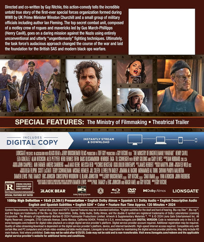 The Ministry of Ungentlemanly Warfare Bluray + DVD + Digital