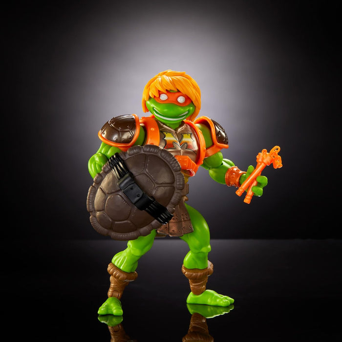 Masters of the Universe MOTU Origins Turtles of Grayskull Michelangelo Posable Action Figure Toy, Teenage Mutant Ninja Crossover with Accessories, HTH13
