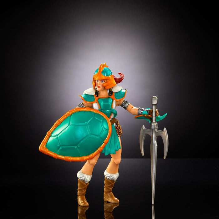 Masters of the Universe Origins Turtles of Grayskull Teela Action Figure Toy in Turtle Inspired Armor, 16 Articulations, TMNT & MOTU Crossover, HTH15