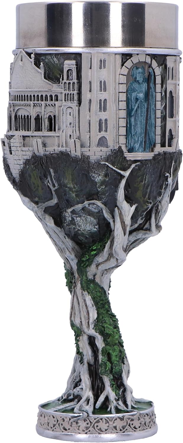 Nemesis Now Lord of the Rings Gondor Goblet 19cm, Resin, Grey, Official Lord of the Rings Merchandise, Gondor Goblet, Lord of the Rings Collectible Cup, Cast in the Finest Resin, Expertly Hand-Painted