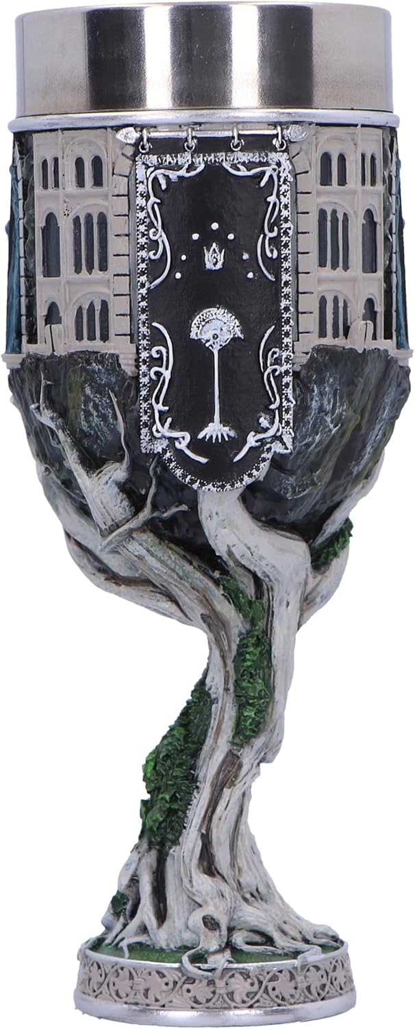 Nemesis Now Lord of the Rings Gondor Goblet 19cm, Resin, Grey, Official Lord of the Rings Merchandise, Gondor Goblet, Lord of the Rings Collectible Cup, Cast in the Finest Resin, Expertly Hand-Painted