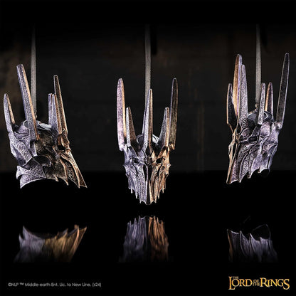 Nemesis Now Lord of the Rings Helm of Sauron Hanging Ornament 10cm, Resin, Silver, Sauron Helmet Hanging Decoration, Lord of the Rings Home Decoration, Cast in the Finest Resin, Expertly Hand-Painted