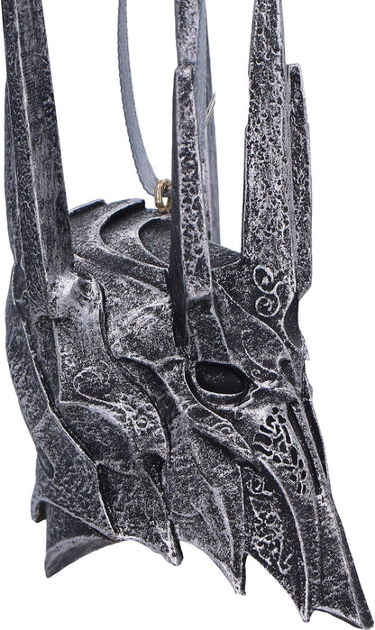 Nemesis Now Lord of the Rings Helm of Sauron Hanging Ornament 10cm, Resin, Silver, Sauron Helmet Hanging Decoration, Lord of the Rings Home Decoration, Cast in the Finest Resin, Expertly Hand-Painted