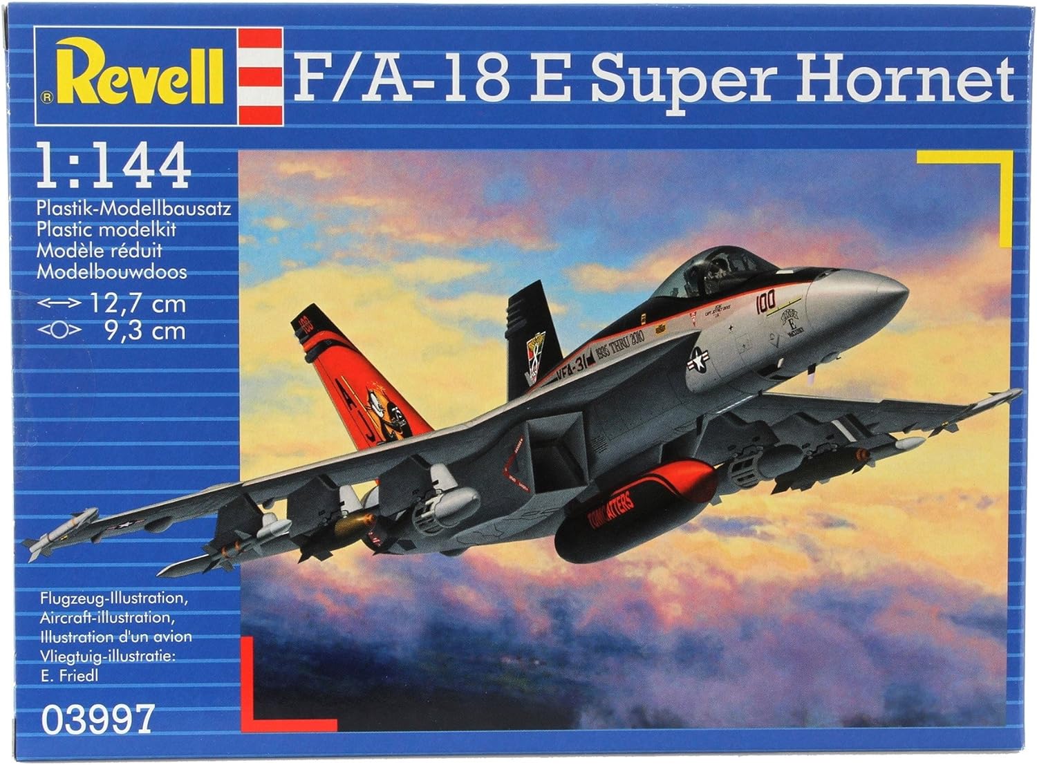 Revell Revell_03997 Modellbausatz Flugzeug 1:144 - F/A-18E Super Hornet im Maßstab 1:144, Level 4, originalgetreue Nachbildung mit vielen Details, 3997