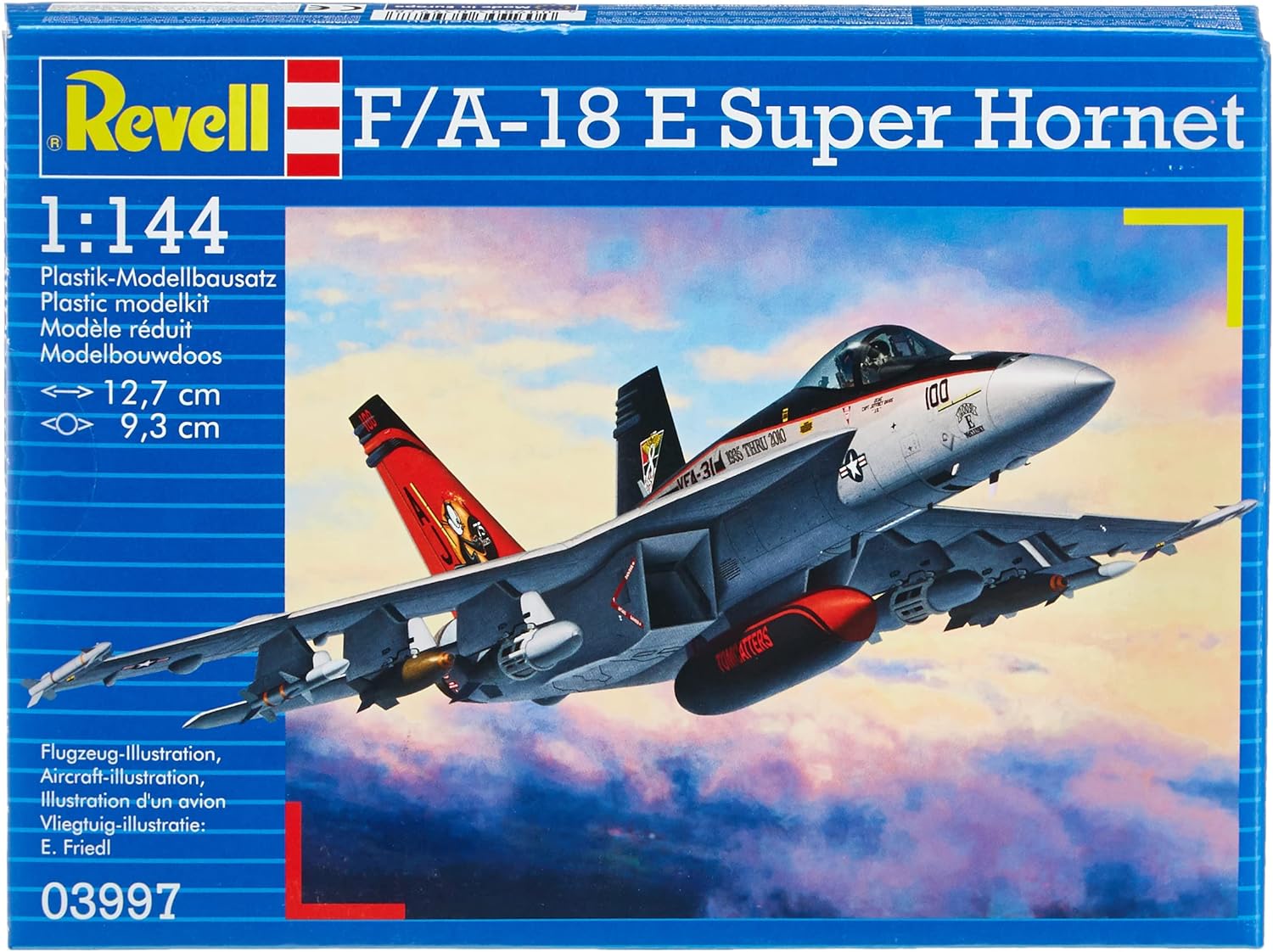 Revell Revell_03997 Modellbausatz Flugzeug 1:144 - F/A-18E Super Hornet im Maßstab 1:144, Level 4, originalgetreue Nachbildung mit vielen Details, 3997