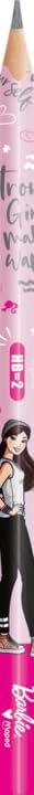 Maped - Barbie HB Pencil with Eraser Head - Pack of 6 - Wooden Pencils with Eraser - Ergonomic Shape