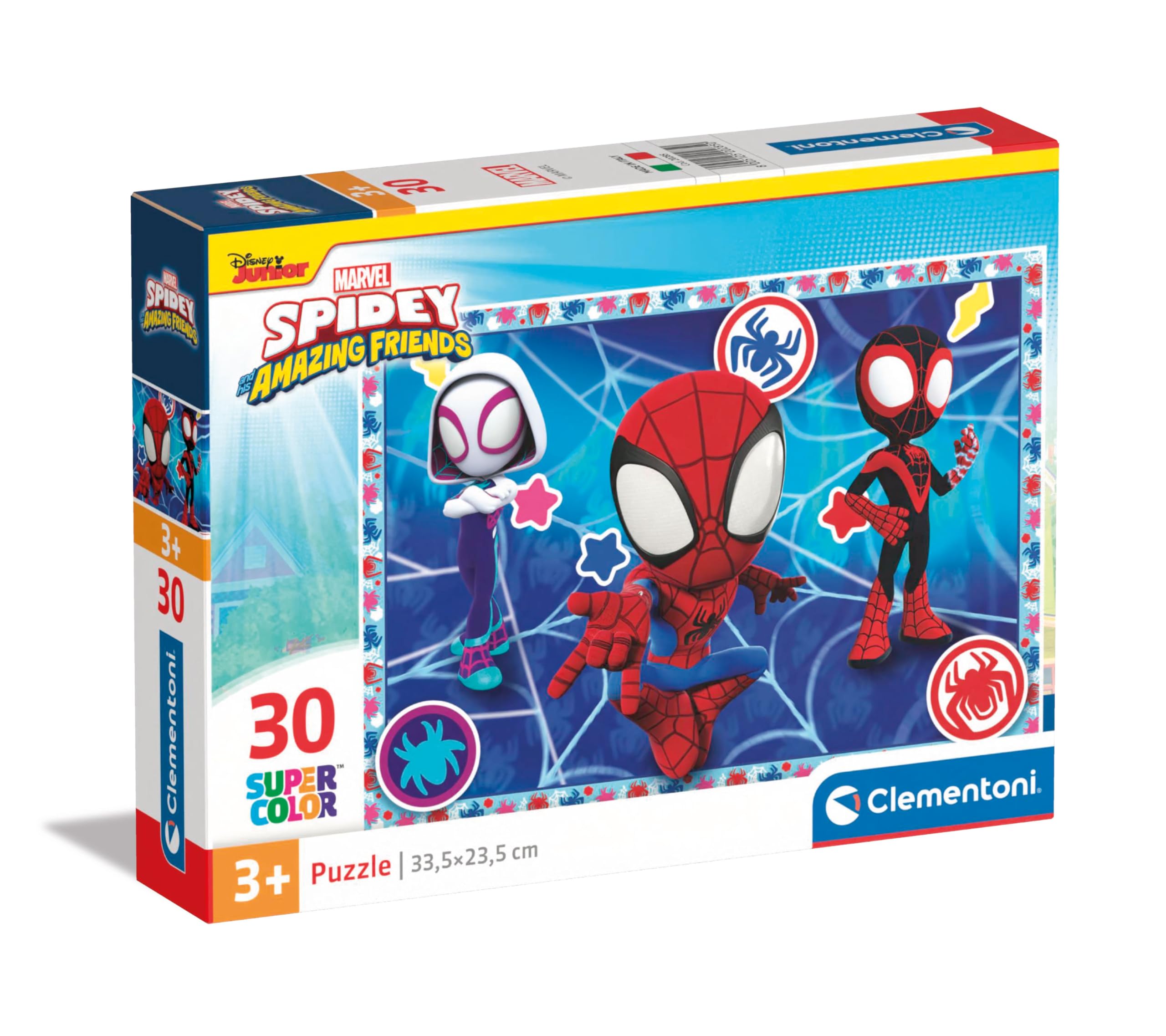 Clementoni 20285 Marvel Spidey And His Amazing Friends Jigsaw 30 Pieces-Supercolor Children 3-5 Years, Cartoon, Gift for Boy/Girls, Puzzle for Kids, Made in Italy, Multicolor