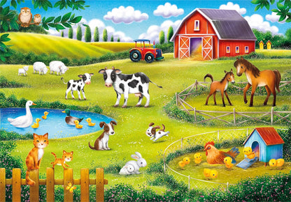 Clementoni - Supercolor The Farm-30 stukjes kinderen 3 jaar, puzzel dieren, afbeelding, Made in Italy, meerkleurig, 20286
