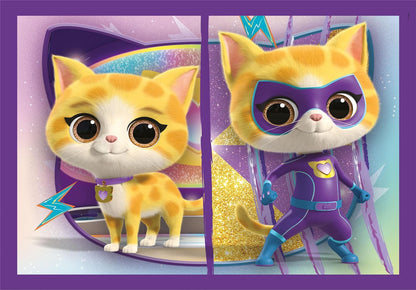 Clementoni - Supercolor SuperKitties 21531 Kinderpuzzelstukjes, 12, 16, 20 en 24 stukjes, 4 jaar, puzzel cartoons, Made in Italy, meerkleurig