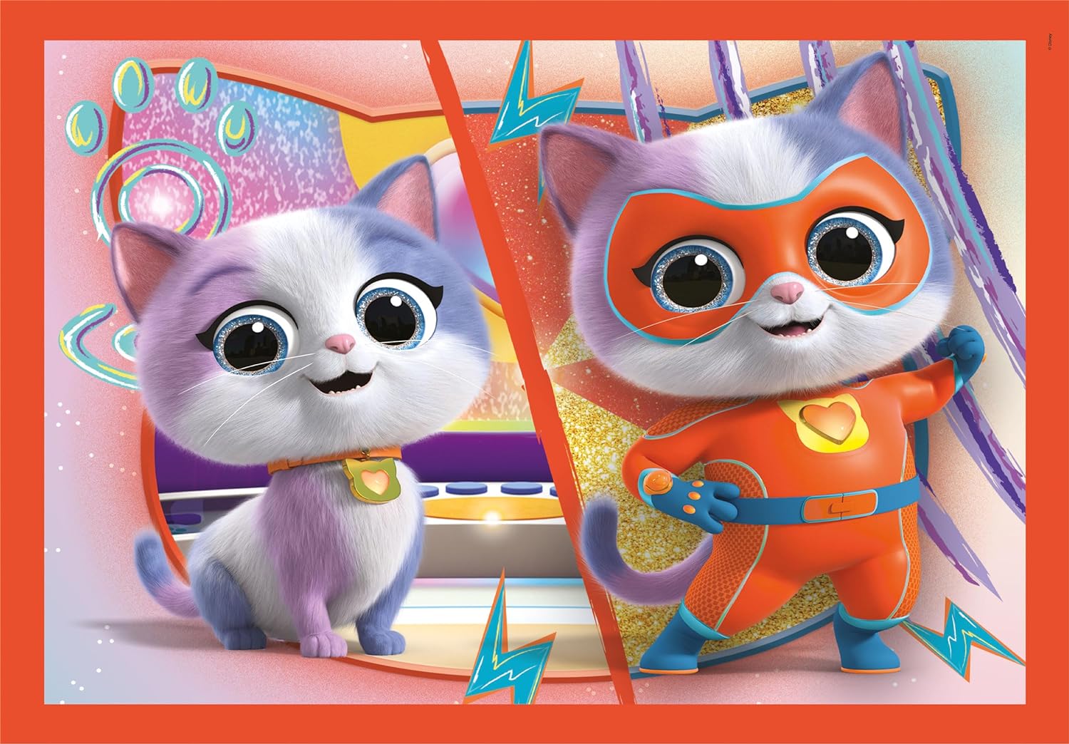 Clementoni - Supercolor SuperKitties 21531 Kinderpuzzelstukjes, 12, 16, 20 en 24 stukjes, 4 jaar, puzzel cartoons, Made in Italy, meerkleurig