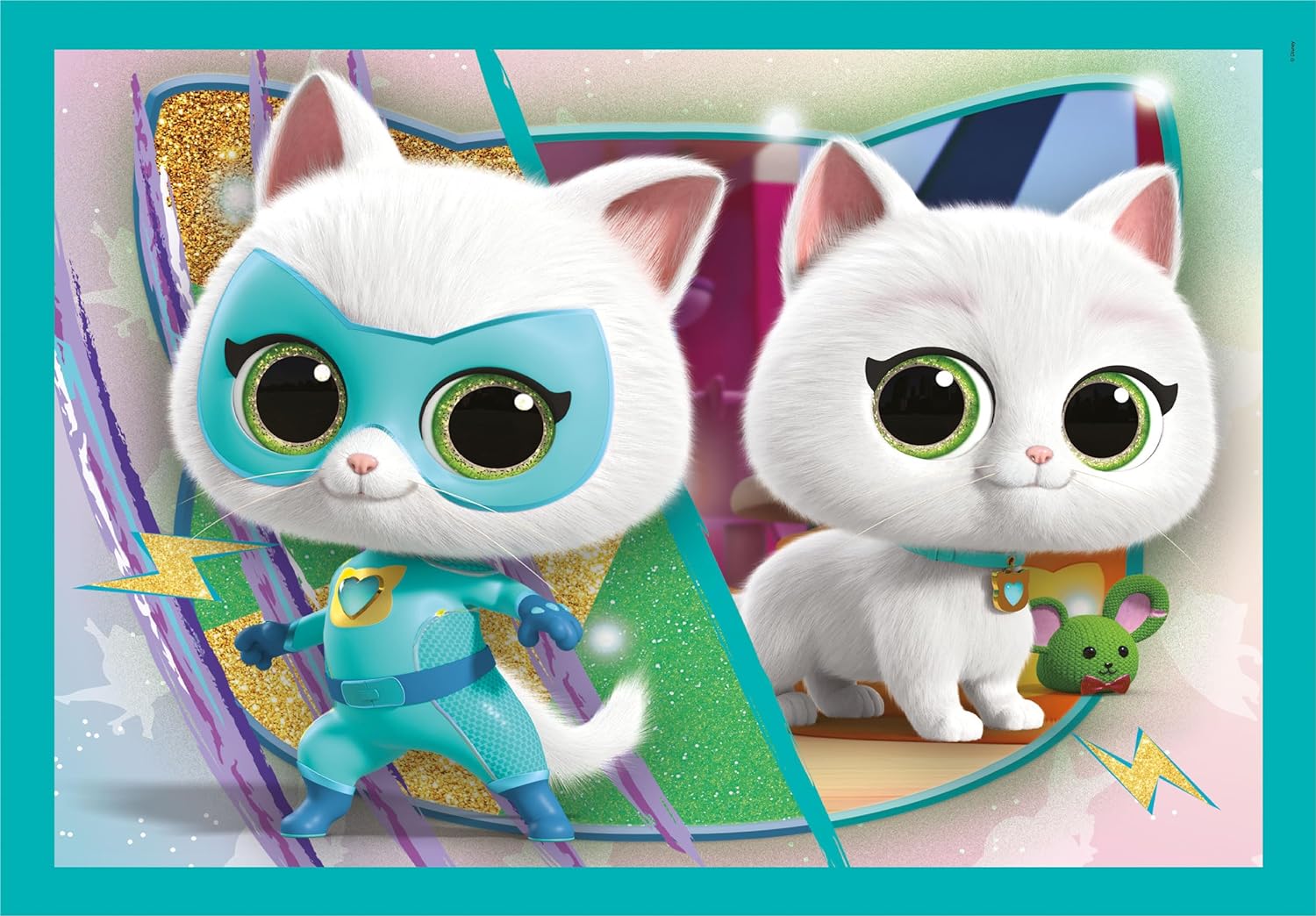 Clementoni - Supercolor SuperKitties 21531 Kinderpuzzelstukjes, 12, 16, 20 en 24 stukjes, 4 jaar, puzzel cartoons, Made in Italy, meerkleurig