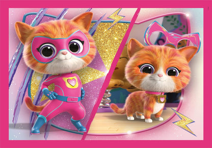 Clementoni - Supercolor SuperKitties 21531 Kinderpuzzelstukjes, 12, 16, 20 en 24 stukjes, 4 jaar, puzzel cartoons, Made in Italy, meerkleurig