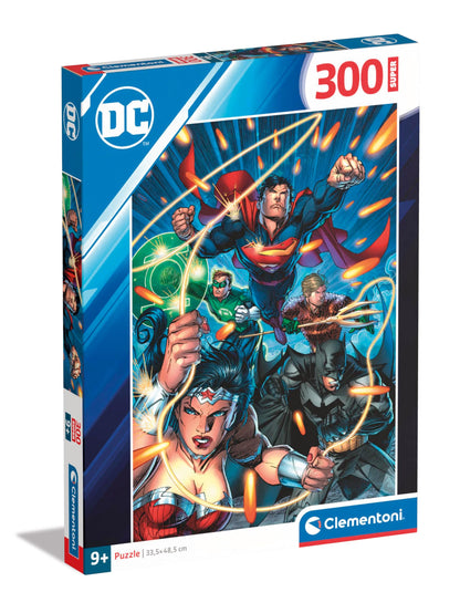Clementoni 21725 Dc Comics Jigsaw 300 Pieces-Supercolor Children 9-11 Years, Cartoon, Gift for Boy/Girls, Puzzle for Kids, Made in Italy, Multicolor