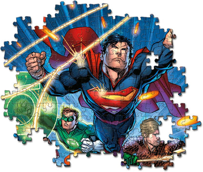 Clementoni 21725 Dc Comics Jigsaw 300 Pieces-Supercolor Children 9-11 Years, Cartoon, Gift for Boy/Girls, Puzzle for Kids, Made in Italy, Multicolor