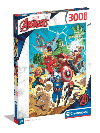 Clementoni 21728 Marvel The Avengers Jigsaw Super 300 Pieces-Supercolor Children 9-11 Years, Cartoon, Gift for Boy/Girls, Puzzle for Kids, Made in Italy, Multicolor