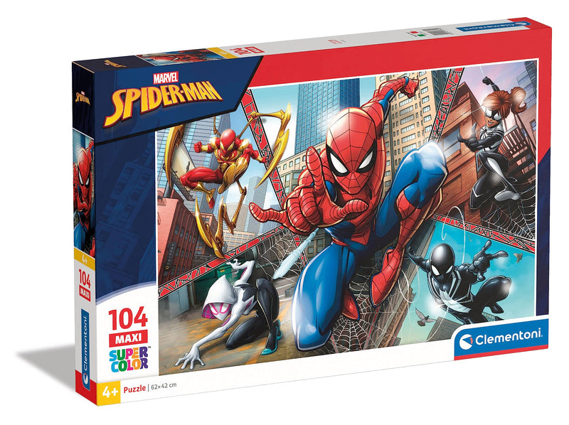 Clementoni - 23734 - Supercolor Puzzle for Children-Spider Man-104 Pieces Maxi