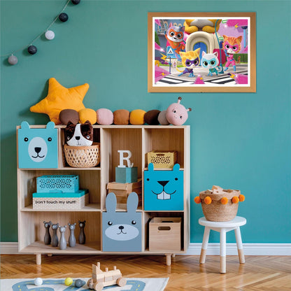 Clementoni- Supercolor Puzzle-SuperKitties-2x20 (Include 2 20 Pezzi) Bambini 3 Anni, Puzzle Cartoni Animati, Made in Italy, Multicolore, 24811